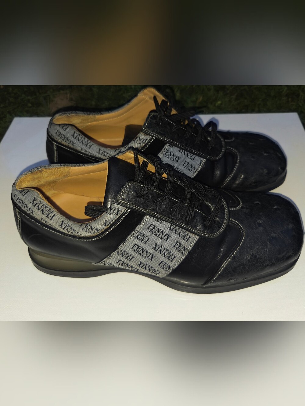 Men's Black Leather Casual Sneakers